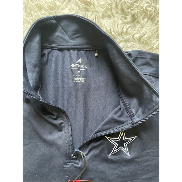Dallas Cowboys Antigua Navy Tribute Quarter-Zip Lightweight Pullover M - Picture 7 of 7
